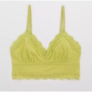 NWOT Aerie Eyelash Lace Ribbed Bralette